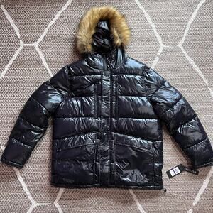 GUESS Puffer Jacket w/faux fur hood Sz Mens XXL